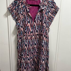 Marie Oliver Pink and Multicolor Ruffle Dress